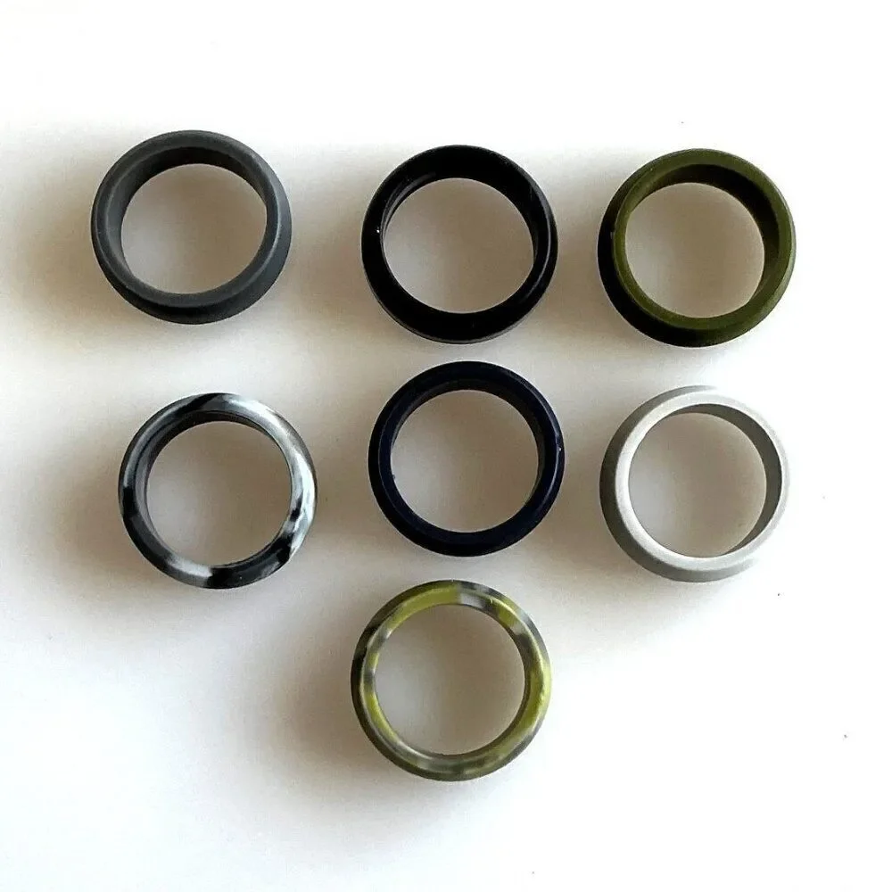 Silicone Men’s Rings 7 Pack Size 7 Unisex